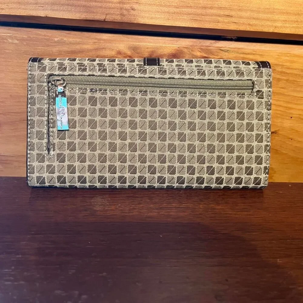 Women's Brown and Khaki Trifold Wallet/Credit Card/ID Holder